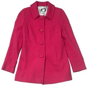 J.Crew Pink Button up‎ Pea Coat Women's Sz 2